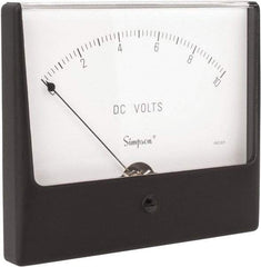 Simpson Electric - Analog, DC Voltmeter, Panel Meter - 60 Hz, 1000 Ohms at 60 Hz, 10 VDC - All Tool & Supply