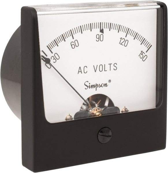 Simpson Electric - Analog, AC Voltmeter, Panel Meter - 60 Hz, 25000 Ohms at 60 Hz, 150 VAC - All Tool & Supply