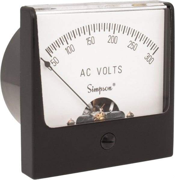 Simpson Electric - Analog, AC Voltmeter, Panel Meter - 60 Hz, 50000 Ohms at 60 Hz, 300 VAC - All Tool & Supply