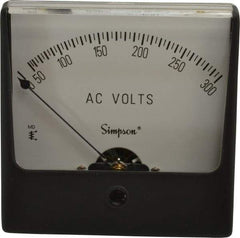 Simpson Electric - Analog, AC Voltmeter, Panel Meter - 60 Hz, 50000 Ohms at 60 Hz, 300 VAC - All Tool & Supply