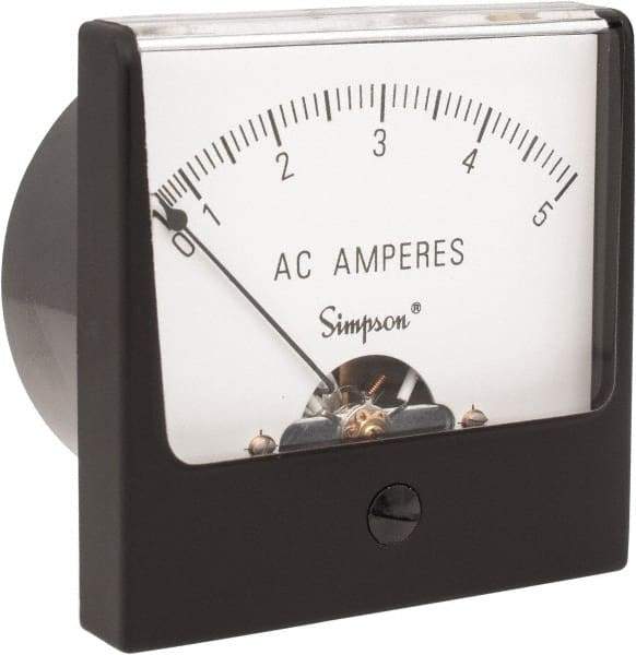 Simpson Electric - Analog, AC Ammeter, Panel Meter - 60 Hz, 0.008 Ohms at 60 Hz - All Tool & Supply