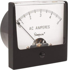 Simpson Electric - Analog, AC Ammeter, Panel Meter - 60 Hz, 0.008 Ohms at 60 Hz - All Tool & Supply