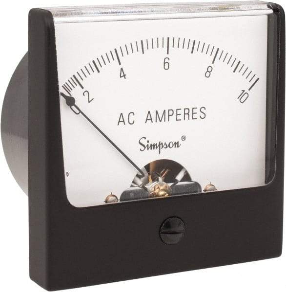 Simpson Electric - Analog, AC Ammeter, Panel Meter - 60 Hz, 0.004 Ohms at 60 Hz - All Tool & Supply