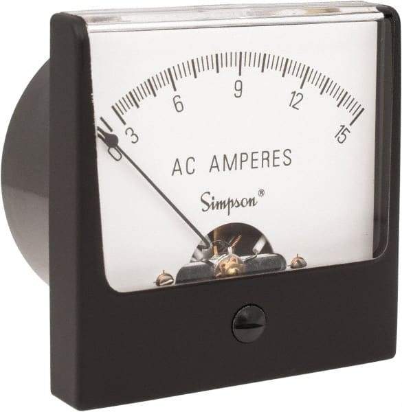 Simpson Electric - Analog, AC Ammeter, Panel Meter - 60 Hz, 0.0025 Ohms at 60 Hz - All Tool & Supply