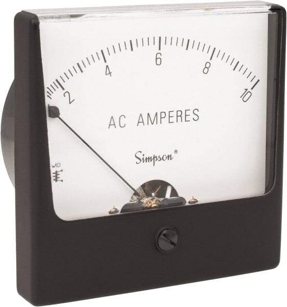 Simpson Electric - Analog, AC Ammeter, Panel Meter - 60 Hz, 0.004 Ohms at 60 Hz - All Tool & Supply