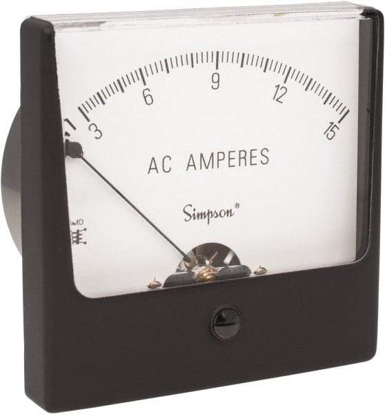 Simpson Electric - Analog, AC Ammeter, Panel Meter - 60 Hz, 0.0025 Ohms at 60 Hz - All Tool & Supply