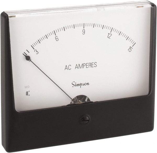 Simpson Electric - Analog, AC Ammeter, Panel Meter - 60 Hz, 0.0025 Ohms at 60 Hz - All Tool & Supply