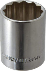 Blackhawk by Proto - 1/2" Drive, Standard Hand Socket - 12 Points, 1-1/2" OAL, Chrome Finish - All Tool & Supply