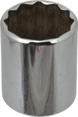 Blackhawk by Proto - 1/2" Drive, Standard Hand Socket - 12 Points, 1-5/8" OAL, Chrome Finish - All Tool & Supply