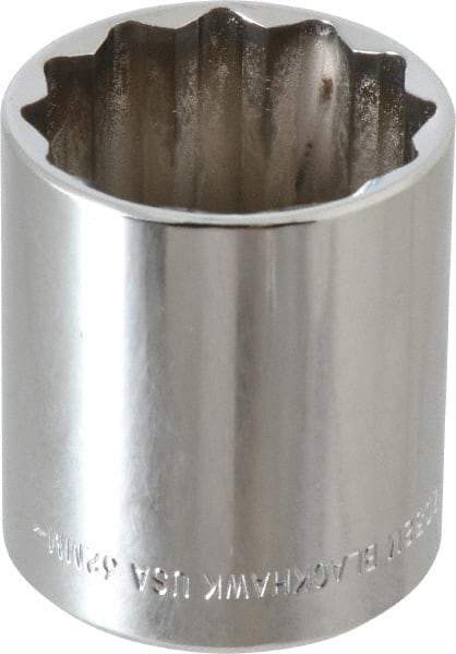 Blackhawk by Proto - 1/2" Drive, Standard Hand Socket - 12 Points, 1-13/16" OAL, Chrome Finish - All Tool & Supply