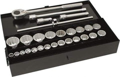 Blackhawk by Proto - 28 Piece 3/4" Drive Socket Set - 12 Points, 3/4" to 1-7/16" Range, Inch Measurement Standard - All Tool & Supply