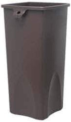 Rubbermaid - 23 Gal Brown Square Trash Can - Polyethylene, 30.9" High x 16-1/2" Long x 15-1/2" Wide - All Tool & Supply