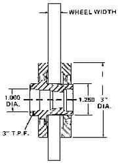 Sopko - 3" Diam Grinding Wheel Adapter - 3/4" Wheel Width, 1-1/4 - 16 Thread Size, Right Handed, 3" Taper per ', 1-1/4" Arbor Hole - All Tool & Supply