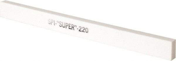 Made in USA - 220 Grit Aluminum Oxide Rectangular Polishing Stone - Very Fine Grade, 1/2" Wide x 6" Long x 1/4" Thick - All Tool & Supply