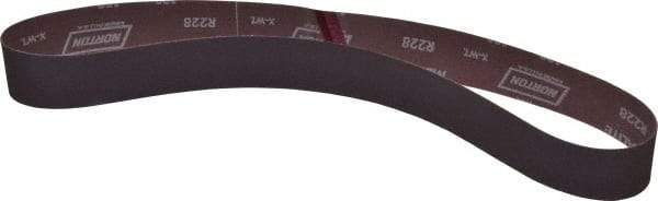 Norton - 2" Wide x 48" OAL, 120 Grit, Aluminum Oxide Abrasive Belt - Aluminum Oxide, Fine, Coated, X Weighted Cloth Backing, Series R228 - All Tool & Supply