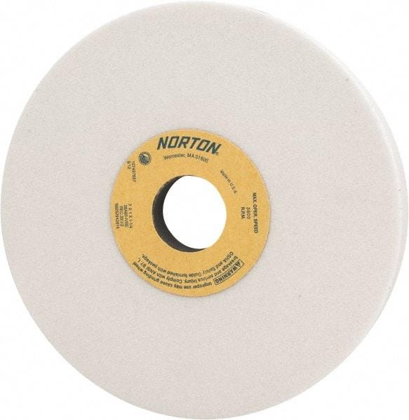 Norton - 7" Diam x 1-1/4" Hole x 1" Thick, I Hardness, 60 Grit Surface Grinding Wheel - Aluminum Oxide, Type 5, Medium Grade, 3,600 Max RPM, Vitrified Bond, One-Side Recess - All Tool & Supply