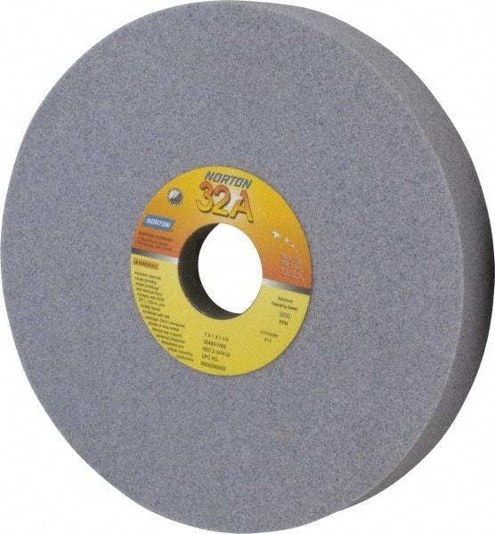 Norton - 7" Diam x 1-1/4" Hole x 1" Thick, I Hardness, 60 Grit Surface Grinding Wheel - Aluminum Oxide, Type 5, Medium Grade, 3,600 Max RPM, Vitrified Bond, One-Side Recess - All Tool & Supply