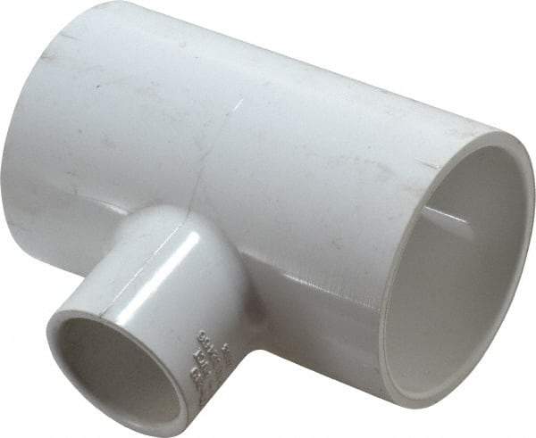 Value Collection - 2 x 2 x 1" PVC Plastic Pipe Reducing Tee - Schedule 40, All Slip End Connections - All Tool & Supply