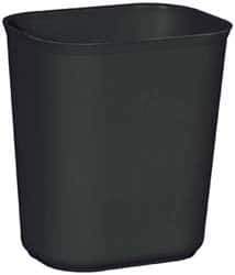 Rubbermaid - 14 Qt Black Rectangle Trash Can - Fiberglass, 12-1/4" High x 11-1/8" Long x 8-1/4" Wide - All Tool & Supply