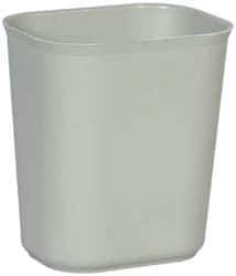 Rubbermaid - 14 Qt Gray Rectangle Trash Can - Fiberglass, 12-1/4" High x 11-1/8" Long x 8-1/4" Wide - All Tool & Supply