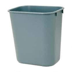 Rubbermaid - 14 Qt Gray Rectangle Trash Can - Polyethylene, 12-1/8" High x 11-3/8" Long x 8-1/4" Wide - All Tool & Supply