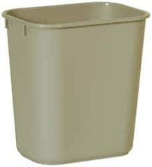 Rubbermaid - 14 Qt Beige Rectangle Trash Can - Polyethylene, 12-1/8" High x 11-3/8" Long x 8-1/4" Wide - All Tool & Supply