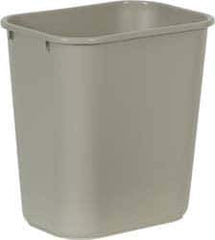 Rubbermaid - 28 Qt Beige Rectangle Trash Can - Polyethylene, 15" High x 14-3/8" Long x 10-1/4" Wide - All Tool & Supply