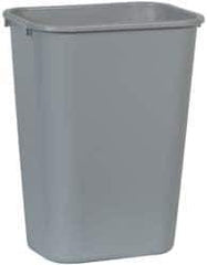 Rubbermaid - 41 Qt Gray Rectangle Trash Can - Polyethylene, 19-7/8" High x 15-1/4" Long x 11" Wide - All Tool & Supply