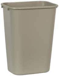 Rubbermaid - 41 Qt Beige Rectangle Trash Can - Polyethylene, 19-7/8" High x 15-1/4" Long x 11" Wide - All Tool & Supply