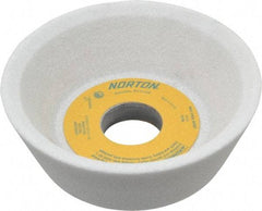 Norton - 5" Diam, 1-1/4" Hole Size, 1-3/4" Overall Thickness, 46 Grit, Type 11 Tool & Cutter Grinding Wheel - Coarse Grade, Aluminum Oxide, K Hardness, Vitrified Bond, 4,585 RPM - All Tool & Supply