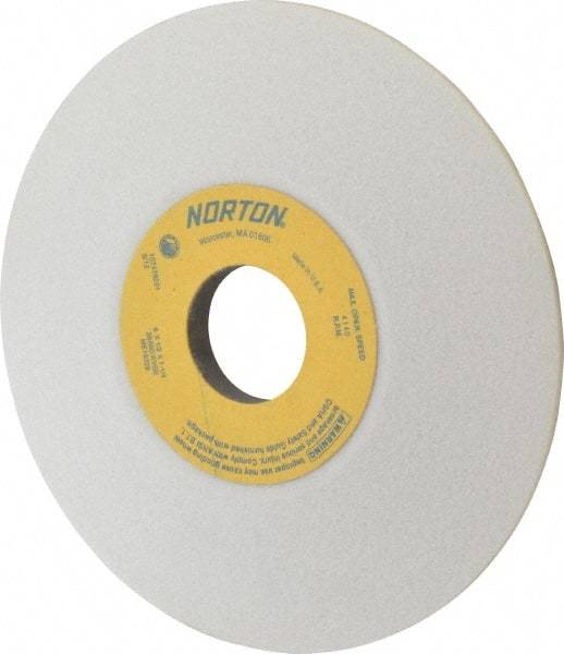 Norton - 6" Diam, 1-1/4" Hole Size, 1/2" Overall Thickness, 60 Grit, Type 12 Tool & Cutter Grinding Wheel - Medium Grade, Aluminum Oxide, K Hardness, Vitrified Bond, 4,140 RPM - All Tool & Supply