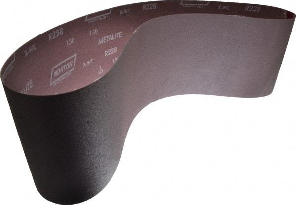 Norton - 6" Wide x 48" OAL, 150 Grit, Aluminum Oxide Abrasive Belt - Aluminum Oxide, Very Fine, Coated, X Weighted Cloth Backing, Series R228 - All Tool & Supply