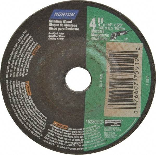 Norton - 10" Diam x 3" Hole x 3/4" Thick, I Hardness, 60 Grit Surface Grinding Wheel - Aluminum Oxide, Type 1, Medium Grade, 2,485 Max RPM, Vitrified Bond, No Recess - All Tool & Supply