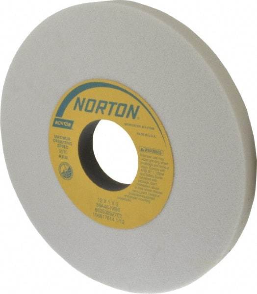 Norton - 12" Diam x 3" Hole x 1" Thick, I Hardness, 46 Grit Surface Grinding Wheel - Aluminum Oxide, Type 1, Coarse Grade, 2,070 Max RPM, Vitrified Bond, No Recess - All Tool & Supply