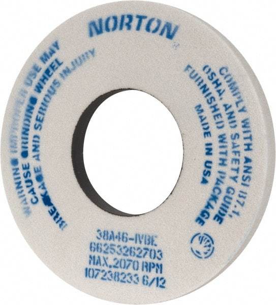 Norton - 12" Diam x 5" Hole x 1" Thick, I Hardness, 46 Grit Surface Grinding Wheel - Aluminum Oxide, Type 1, Coarse Grade, 2,070 Max RPM, Vitrified Bond, No Recess - All Tool & Supply