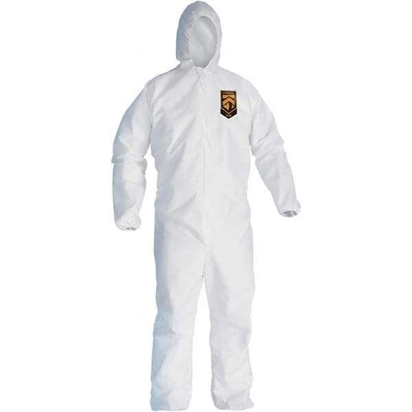 KleenGuard - Size XL SMS General Purpose Coveralls - White, Zipper Closure, Elastic Cuffs, Elastic Ankles, Serged Seams - All Tool & Supply