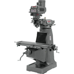 Jet - 9" Table Width x 49" Table Length, Variable Speed Pulley Control, 1 Phase Knee Milling Machine - R8 Spindle Taper, 2 hp - All Tool & Supply