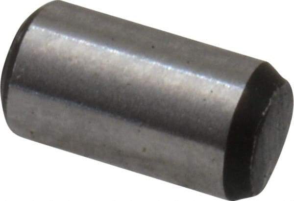 Value Collection - 3/32" Diam x 3/16" Pin Length Grade 8 Alloy Steel Standard Dowel Pin - C 50-58 Hardness, 1,800 Lb Breaking Strength, 1 Beveled & 1 Rounded End - All Tool & Supply