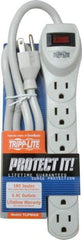 Tripp-Lite - 6 Outlets, 120 Volts, 15 Amps, 2' Cord, Power Outlet Strip - Free Hanging, Keyhole Mount, 5-15P NEMA Configuration, 23.98" Strip, UL1449 3rd Edition - All Tool & Supply