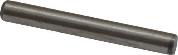 Value Collection - 1/8" Diam x 1" Pin Length Grade 8 Alloy Steel Standard Dowel Pin - C 50-58 Hardness, 3,200 Lb Breaking Strength, 1 Beveled & 1 Rounded End - All Tool & Supply