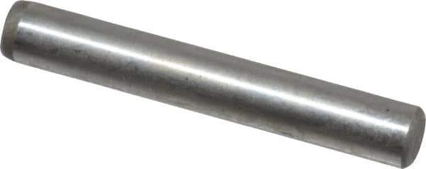 Value Collection - 3/16" Diam x 1-1/4" Pin Length Grade 8 Alloy Steel Standard Dowel Pin - C 50-58 Hardness, 7,200 Lb Breaking Strength, 1 Beveled & 1 Rounded End - All Tool & Supply