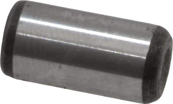 Value Collection - 1/4" Diam x 1/2" Pin Length Grade 8 Alloy Steel Standard Dowel Pin - C 50-58 Hardness, 12,800 Lb Breaking Strength, 1 Beveled & 1 Rounded End - All Tool & Supply