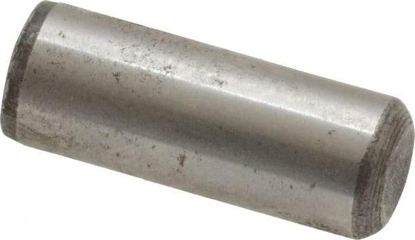 Value Collection - 3/8" Diam x 1" Pin Length Grade 8 Alloy Steel Standard Dowel Pin - C 50-58 Hardness, 28,700 Lb Breaking Strength, 1 Beveled & 1 Rounded End - All Tool & Supply