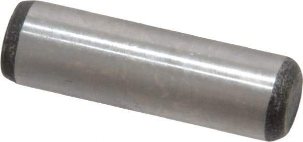 Value Collection - 3/8" Diam x 1-1/4" Pin Length Grade 8 Alloy Steel Standard Dowel Pin - C 50-58 Hardness, 28,700 Lb Breaking Strength, 1 Beveled & 1 Rounded End - All Tool & Supply