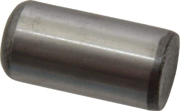 Value Collection - 1/2" Diam x 1" Pin Length Grade 8 Alloy Steel Standard Dowel Pin - C 50-58 Hardness, 51,000 Lb Breaking Strength, 1 Beveled & 1 Rounded End - All Tool & Supply