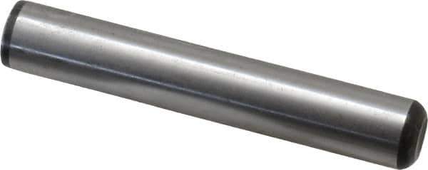 Value Collection - 1/2" Diam x 3" Pin Length Grade 8 Alloy Steel Standard Dowel Pin - C 50-58 Hardness, 51,000 Lb Breaking Strength, 1 Beveled & 1 Rounded End - All Tool & Supply