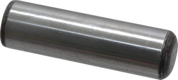 Value Collection - 7/8" Diam x 3" Pin Length Grade 8 Alloy Steel Standard Dowel Pin - C 50-58 Hardness, 156,000 Lb Breaking Strength, 1 Beveled & 1 Rounded End - All Tool & Supply