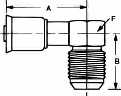 Hydraulic Hose Elbow: 3/4-16 SAE