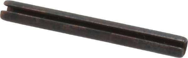 Made in USA - 1/8" Diam x 1-1/8" Long Slotted Spring Pin - Grade 1070-1090 Alloy Steel, Black Oxide Finish - All Tool & Supply