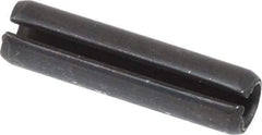 Made in USA - 1/4" Diam x 1" Long Slotted Spring Pin - Grade 1070-1090 Alloy Steel, Black Oxide Finish - All Tool & Supply